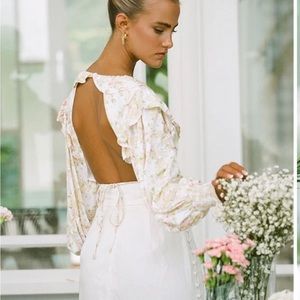 Sabo Skirt NWT Floral Backless Thong Bodysuit Size Small